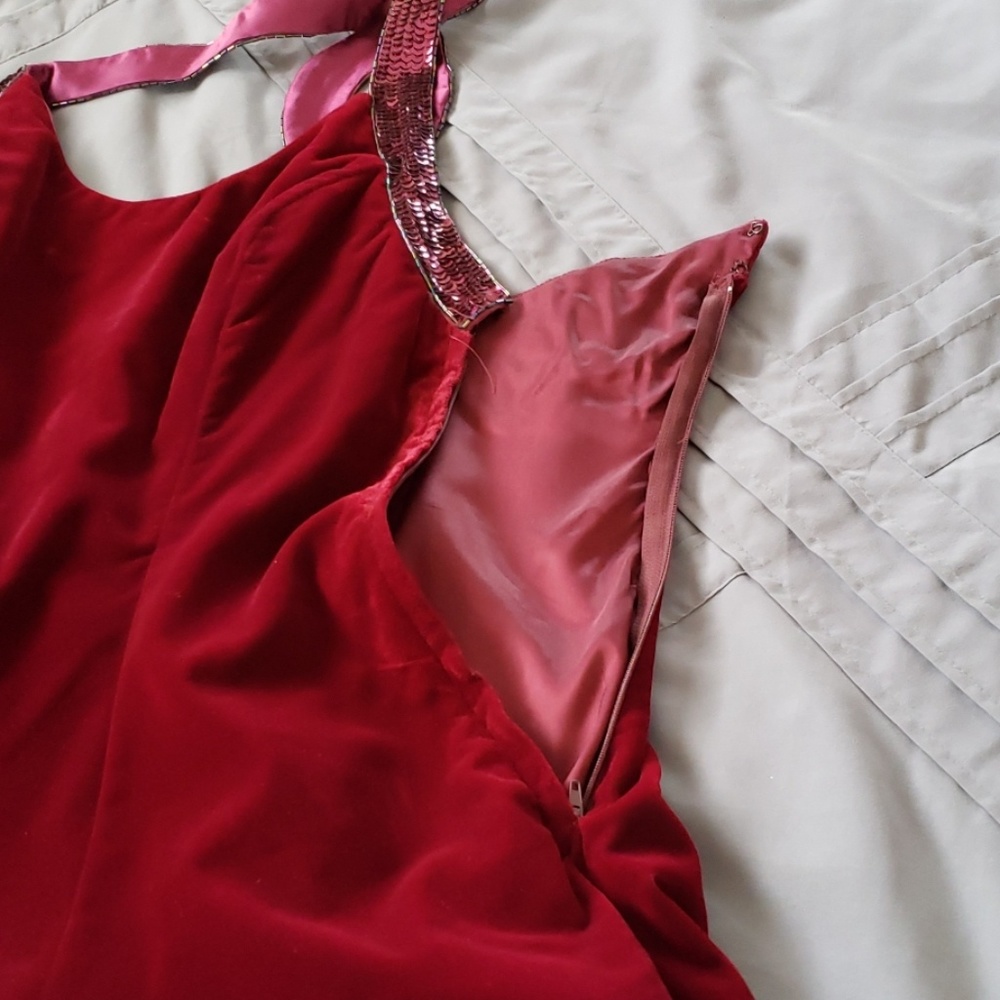 ๐HP๐Vintage 90's De-Laru Maroon Velvet dress - Picture 6 of 11